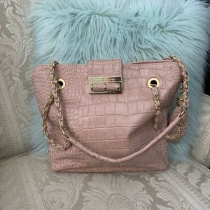 NWOT Ivanka Trump blush snakeskin medium handbag